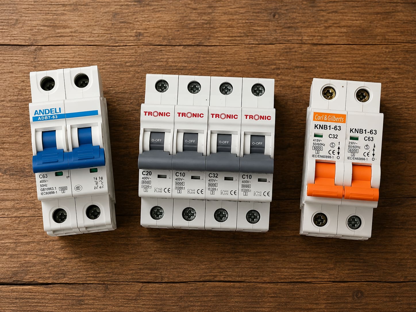 Distribution board with circuit breakers